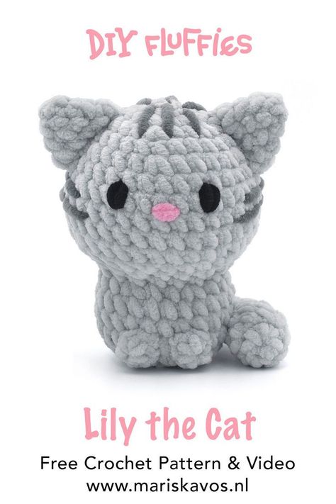 Lily the Cat crochet pattern. Learn to crochet this cute and cuddly cat toy. Perfect for,#Amigurumi_Patterns #Crochet_Animals_Free_Pattern #Chunky_Yarn_Crochet_Pattern #Crochet_Pattern_Beginner Chunky Yarn Crochet Pattern, Chunky Yarn Crochet, Cat Crochet Pattern, Fast Crochet, Crocheted Cat, Cat Crochet, Easy Crochet Animals, Crochet Cat Pattern, Cat Amigurumi