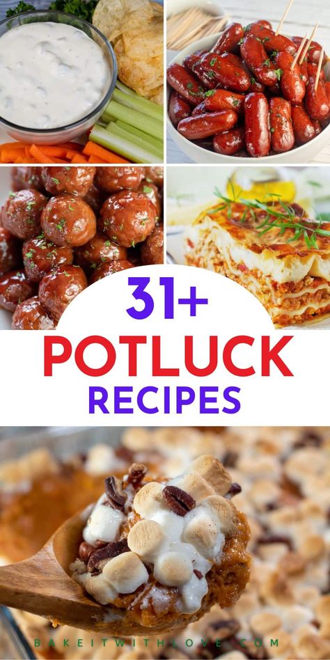 Easy Potluck Ideas, Best Potluck Recipes, Crockpot Potluck, Summer Potluck Dishes, Pot Luck Dishes Easy, Church Potluck Recipes, Best Potluck Dishes, Main Dish For Potluck, Easy Potluck Recipes