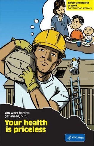 Construction worker safety: Refresher tips from NIOSH While pointing out that falls are the most common cause of death on construction sites, the resource reminds workers of elements that “don’t seem to pose a risk” – such as dust and electricity – but can be hazardous. #constructionsafety #reduceinjuries #employeesafety Work Safety Quotes, Health And Safety Poster, Employee Safety, Safety Poster, Worker Safety, Safety Posters, Construction Safety, Employee Wellness, Construction Workers