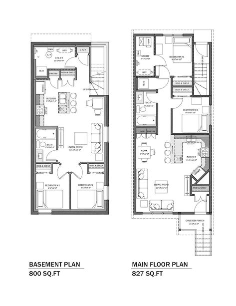 2 Bedroom 800 Sq.ft House Plan With Basement Suite - Etsy 800 Sq Ft House Plans, Basement Suite Ideas, House Plan With Basement, Cabin Basement, Small Apartment Floor Plans, 800 Sq Ft House, 1000 Sq Ft House, Basement Suite, 2 Bedroom Floor Plans