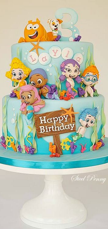 Bubble Guppies Cake Bubble Guppies Birthday Cake, Bubble Guppies Cake, Bubble Guppies Birthday Party, Steel Penny, Bubble Guppies Party, Bubble Guppies Birthday, Fabulous Cakes, Homemade Birthday Cakes, Specialty Cake