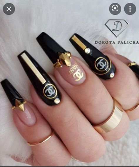 50+ Best New Year's Nails to Welcome in Style 2024 | Spring Nail Design Nails Polish Designs, Versace Nails, Chanel Nails Design, Nail Art Designs 2023, Spring Nail Design, Lux Nails, Summer Nails Ideas, Gucci Nails, Valentines Nail