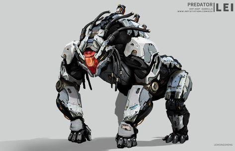 ArtStation - Machine Gorillas, Lei Robot Gorilla, Animal Mech, Mecha Animals, Cereal Mascots, Robot Animal, Robot Concept, Giant Robots, Robots Concept, Robot Concept Art