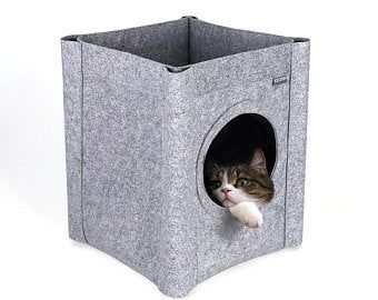 Items similar to Modern Dog House on Etsy Diy Cat Bed Easy, Ikea Cat Bed, Ikea Hacks For Cats, Cat Pod, Cat Cube, Modern Dog Houses, Inside Cat, Diy Cat Bed, Cat Houses Indoor