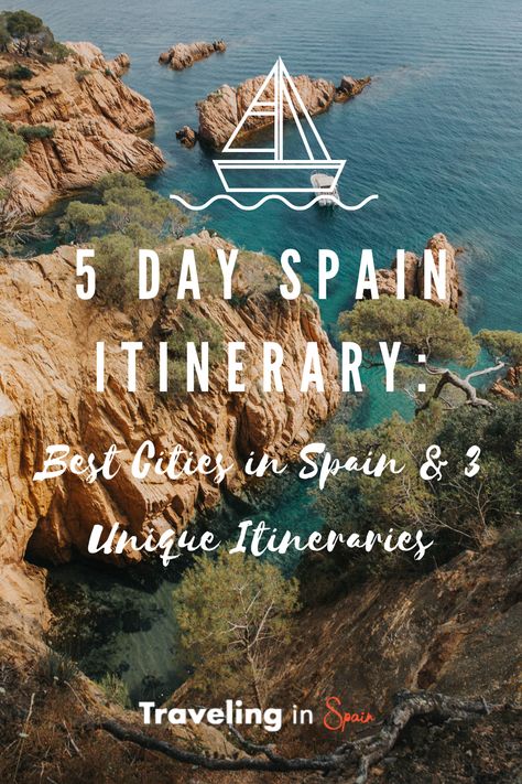 5 Days In Spain, Spain 5 Day Itinerary, Spain Itinerary One Week, Where To Go In Spain, Spain Travel Itinerary, Best Cities In Spain, Thailand Itinerary, Spain Trip, Spain Itinerary