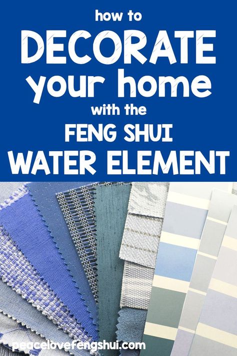 Feng Shui Water Element, Element Artwork, Home Feng Shui, Feng Shui Elements, Feng Shui Colours, Feng Shui House, Feng Shui Decor, Wealth Dna Code, Dna Code