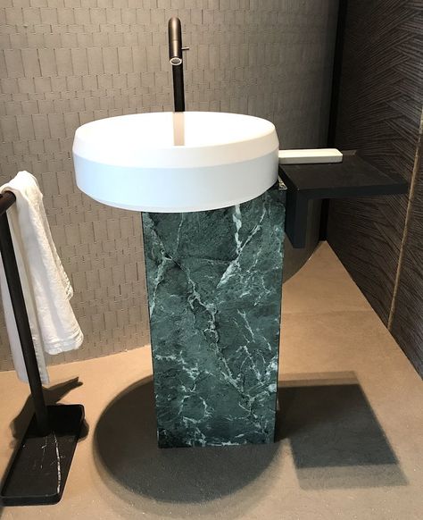 Marble Pedestal Sink, Marble Washbasins, Baxter Furniture, Marble Sink Bathroom, Marble Ideas, Modern Pedestal Sink, Pedestal Sink Bathroom, Marble Basin, Glass Cocktail Tables