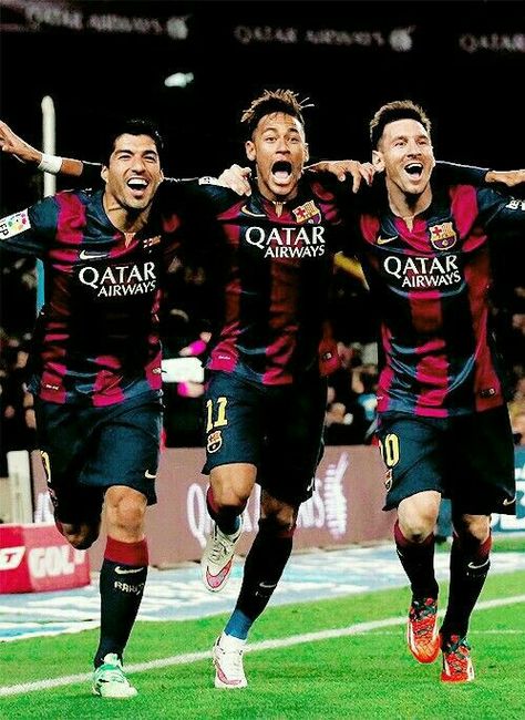 #messi #neymar #suarez 😘💪❤ Soccer Players, Neymar, Soccer, Football