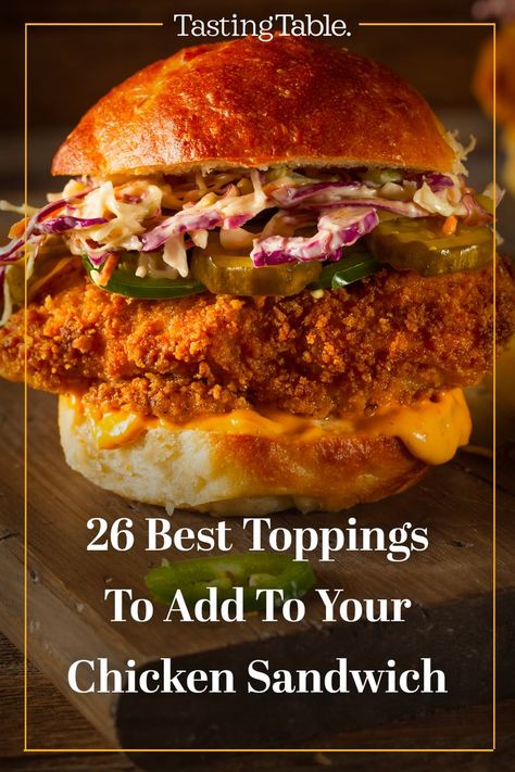 Sandwich Toppings, Chicken Sandwich Recipes, Fried Chicken Sandwich, Chicken Patties, How To Make Sandwich, Canning Tomatoes, Protein Diets, A Chicken, Chicken Sandwich