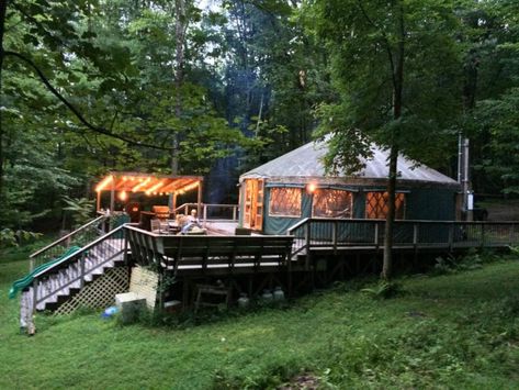 Yurt Homestead, Tiny Homestead, Yurt Home, Yurt Living, Silo House, Cabin In The Woods, Upstate Ny, Off Grid Living, Outdoor Kitchen Design