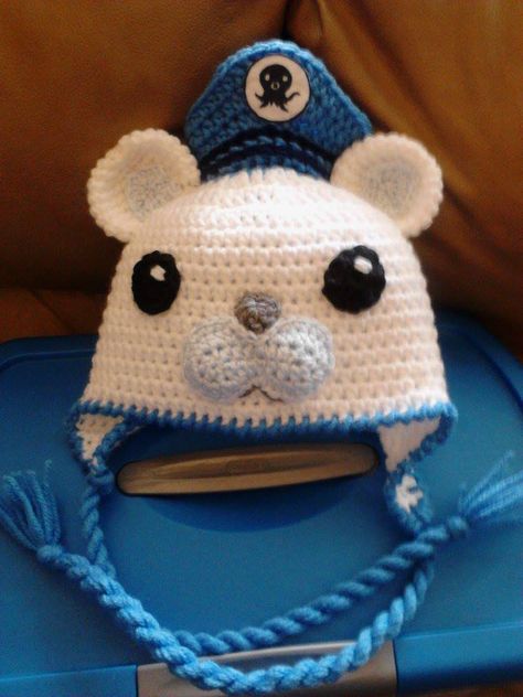 Captain Barnacles from the Octonauts hand made crochet hat.  Contact me through my Facebook page for an order! https://www.facebook.com/NettsClipsNCrochet Octonauts Crochet, Octonauts Halloween Costume, Captain Barnacles, The Octonauts, Crochet Character Hats, Crochet Kids Hats, Knit Ideas, Crochet Knit Hat, Kawaii Crochet