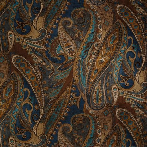 Simple Couch, Paisley Upholstery, Linen Fabric By The Yard, Motif Art Deco, Ajrakh Prints, Fabric Curtain, Brown Paisley, Paisley Art, Paisley Fabric