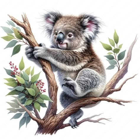 Koala Sketch Pencil, Koala Drawing, Wild Animals Pictures, Australian Animals, Watercolor Paintings Tutorials, Mini Canvas, Koala Bear, Koala, Painting Tutorial