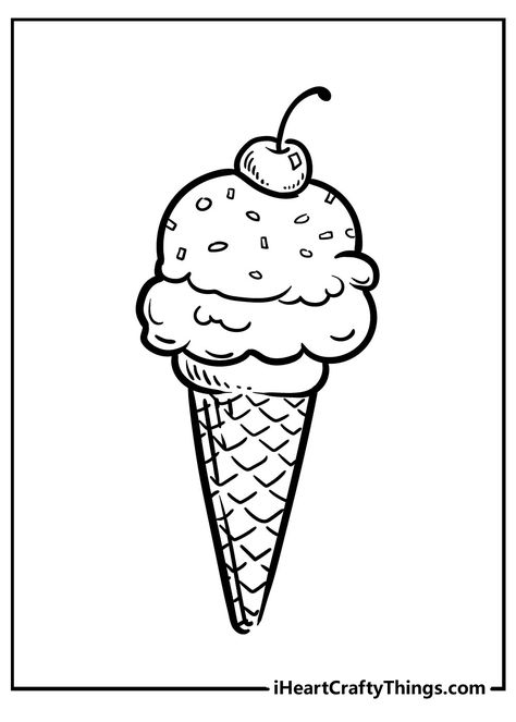 Ice Cream Coloring Pages Ice Cream Outline, Ice Cream Coloring, Printable Ice Cream, Ice Cream Coloring Pages, Colouring Pictures, Birth Colors, Embellishment Ideas, Minecraft Coloring Pages, Rainbow Ice Cream