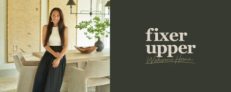 Fixer Upper: Welcome Home—Episode 9 1950s Cottage, Business Poses, Fixer Upper Welcome Home, Outdoor Paint Colors, Walnut Wood Floors, Magnolia Press, Ceiling Crown Molding, White Interior Paint, Magnolia Network