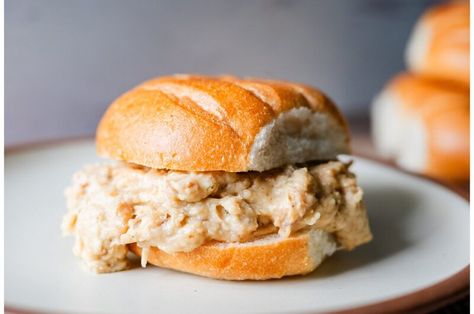 Ohio Chicken, Shredded Chicken Sandwiches Crockpot, Creamy Shredded Chicken Sandwiches, Crock Pot Shredded Chicken Sandwiches, Shredded Chicken Sandwiches Stovetop, Ohio Shredded Chicken Sandwich Recipes, Ohio Chicken Sandwich Recipes, Shredded Chicken Sandwich Recipes, Ohio Creamed Chicken Sandwiches