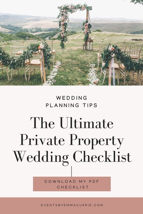 Are you having a wedding at home or on a private property? Then this checklist will help with your planning. Download my PDF checklist and tick the elements that you want to include and start planning your wedding day. #privatepropertywedding #weddingplanning #weddingchecklist #athomewedding #weddingplanner #melbourneweddingplanner At Home Wedding Checklist, Home Wedding Checklist, Wedding On Property, Outdoor Wedding Checklist, Backyard Wedding Checklist, Wedding Essentials Checklist, Wedding List Checklist, Wedding Planning Checklist Detailed, Free Wedding Venues