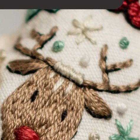 Stella Caraman on Instagram: "How to stitch the reindeer - Merry Christmas ornament 🦌 🤍 For this ornament, I received many messages on how to embroider the reindeer and Santa. This explicit video is for showing the entire process of how to embroider the cutest reindeer on your heart-shaped ornaments. 🥰 💕 The list of stitches I used with 3 strands: 🪡 Long & Short Stitch with Split - for the head 🪡 Back Stitch - for the antlers 🪡 Satin Stitch - for the base of the antlers & the nose 🪡 Straight Stitch - for the eyes 💕 For the outlines, I used the Back Stitch with only 1 strand. Happy Stitching! 💖 🧵 You can find all the hearts of the ornaments project for Christmas in my Etsy shop. 🧵 Subscribe to my newsletter and get your free PDF pattern, along with all my tips, tricks, and exclu Long Short Stitch, Long And Short Stitch, How To Stitch, Free Pdf Pattern, Embroidery Sweater, Straight Stitch, Back Stitch, Satin Stitch, Tips Tricks