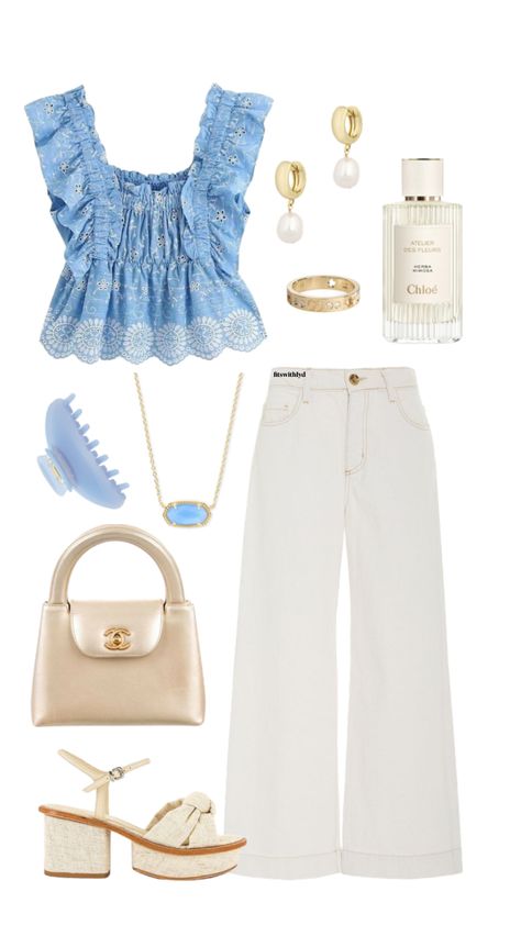 Outfit For Fair Summer, Easter Inspo Outfits, Classy Coastal Outfit, Cork Heels Outfit, Trendy Spring Outfits 2024, Spring Easter Outfits, Grandmillenial Outfits, Fits For Dinner, Grandmillenial Style Clothing