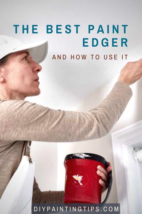 A paint edger tool is an easy way to get clean cut in lines around the edges of your walls–without a lot of hassle with painter's tape. Read our post on the best paint edger for 2020 and learn the tips and tricks for using one in your home. Paint Edging Tips, Paint Edger Tools, Interior Painting Tips And Tricks, Painting Room Tips, Paint Edgers, Edge Painting Tool, Painting Walls Tips, House Painting Tips, Edging Tools