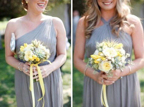 Yellow Bridesmaid Bouquet, Yellow Pallet, Bridesmaid Hair Flowers, Yellow Bridesmaid, Stone Photography, Yellow Wedding Flowers, Napa Valley Wedding, Wedding Photo Gallery, Yellow Bridesmaid Dresses