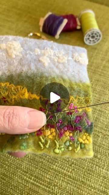 upanddowndale on Instagram: Quiet moments after all that felting!🪡🧵 #societyforembroideredwork #embroideryisart #wetfelting #yorkshireartist #contemporarytextiles… Needle Felting And Embroidery, Dry Felting Ideas, Felted Wool Projects, Felted Embroidery, Felt Artwork, Needle Felting Ideas, Felting Diy, Needle Felting Diy, Wool Felt Projects