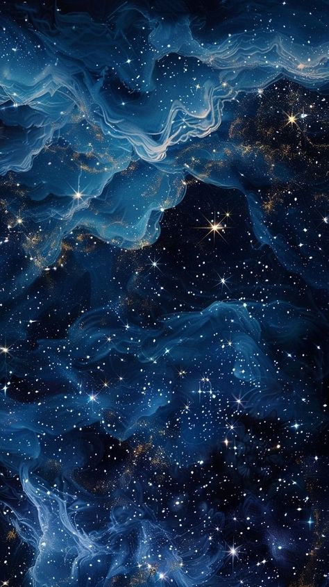 Star Night Sky Aesthetic, Celestial Desktop Wallpaper Hd, Night Sky Ipad Wallpaper, Modern Ipad Wallpaper, Starfall Wallpaper, Starry Aesthetic Wallpaper, Starry Background Aesthetic, Blue And Gold Wallpaper Iphone, Blue Celestial Wallpaper