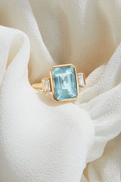 Gem Stone Engagement Rings Topaz, Modern Aquamarine Ring, Unique Gold Topaz Gemstone Ring, Luxury Modern Topaz Engagement Ring, Bezel Aquamarine Ring, Bezel Set Aquamarine Ring, Unique Handmade Topaz Wedding Ring, Bezel Set Tanzanite Ring, Vintage Aquamarine Gemstone Rings