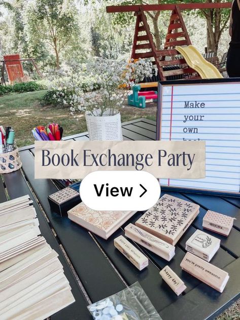 Book Club Anniversary Ideas, Book Exchange Ideas, Book Exchange Party, Book Exchange, Book Festival, Blind Dates, Library Ideas, Open App, Pretty Cool