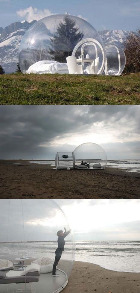 Designer Dumas Wants You to Live in a Bubble - Core77 The Sound Of Waves, Camping Glamping, Camping Fun, Camping Tent, Go Camping, Outdoor Life, Camping Hacks, Outdoor Fun, Tent Camping