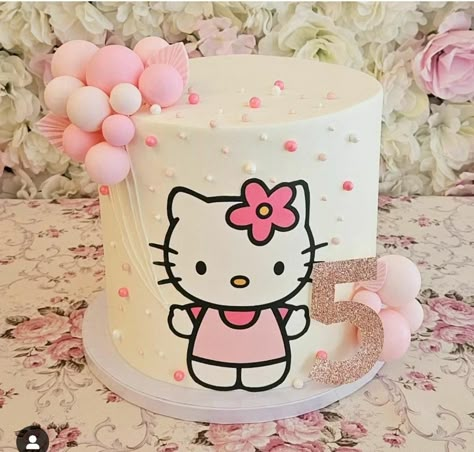 Hello Kitty Drip Cake, Small Hello Kitty Cake, Hello Kitty Cake Ideas Simple, Hello Kitty 6th Birthday, Hello Kitty Topper Cake Printable, Hello Kitty First Birthday Party Ideas, Hello Kitty Cakes Birthday, Hello Kitty Sheet Cake, Hello Kitty Heart Cake