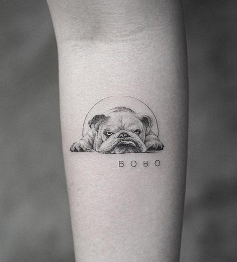 40  Cute Dog Tattoo Ideas | Cuded Tattoos Arm Mann, Detailed Tattoos, Stammestattoo Designs, Tatoo Dog, Tier Tattoo, Bulldog Tattoo, Animals Tattoo, K Tattoo, Buddha Tattoos