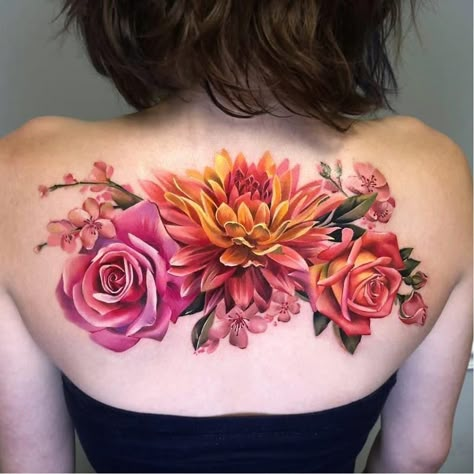 Tattoo by Antonina Troshina #AntoninaTroshina #realismtattoos #hyperrealismtattoos #realism #hyperrealism #realistic #flowers #rose #cherryblossom #floral  #nature #color Realistic Flower Tattoo, Dogs Tattoo, Kids Tattoo, Character Features, Ink Flowers, Peony Tattoo, Tattoo Watercolor, Floral Tattoos, Tattoo Flowers