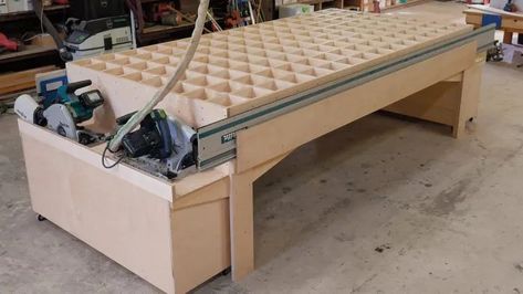 Build a Sturdy Shop Table - Fine Homebuilding Paulk Workbench, Atelier Garage, Workbench Ideas, Track Saw, Cut Table, Fine Homebuilding, Work Benches, Torsion Box, Home Building Tips