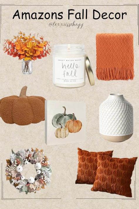 Fall Dresser Decor Ideas, Fall Dresser Decor, Dresser Decor Ideas, Amazon Fall Decor, Hone Decor, Fall Decorating Ideas, Pumpkin Display, Neutral Fall Decor, Fall Must Haves