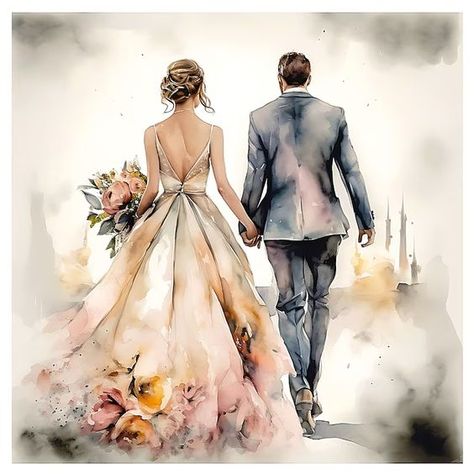 12 Wedding Cards Digital Download Wedding Art for Free - Etsy | #wedding #portrait #illustration #weddingday #affiliate Bride And Groom Drawing, Wedding Cards Digital, Bride And Groom Clipart, Bride Clipart, Wedding Artwork, Wedding Dress Sketches, Wedding Drawing, Wedding Painting, Wedding Illustration