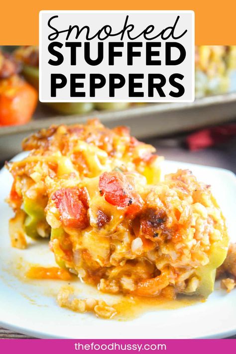 Smoked Stuffed Peppers Smoked Stuffed Peppers, Grilled Stuffed Peppers, Cream Cheese Stuffed Peppers, Italian Stuffed Peppers, Edible Bowl, Chicken Stuffed Peppers, Pellet Grill, Cajun Recipes, Smoked Sausage