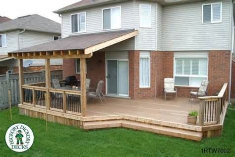 Partial covered deck Covered Deck Designs, Deck Redo, Deck Cover, Deck And Patio, Roof Ideas, Patio Deck Designs, Backyard Gazebo, Screen Porch, Backyard Pergola