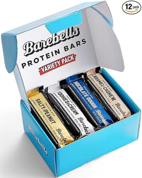 Amazon.com : Barebells Protein Bars Variety Pack - 12 Count, 1.9oz Bars - Protein Snacks with 20g of High Protein - Chocolate Protein Bar with 1g of Total Sugars - Perfect on The Go Protein Snack & Breakfast Bars : Health & Household On The Go Protein, Chocolate Protein Bar, Chocolate Protein Bars, High Protein Bars, Crazy Cookies, Protein Bar Recipes, Protein Snack, Eating Light, Low Calorie Snacks