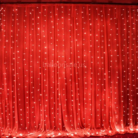 Mayon Decor, Hoco Decorations, Party Curtain Backdrop, Haldi Decorations, Mehandi Decor, Fairy Light Backdrops, Red Blinds, Lights For Party, Party Curtain