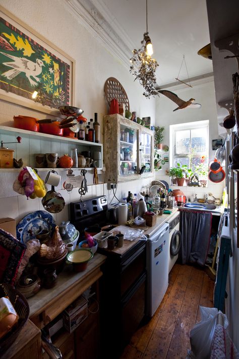 Cluttered New York Apartment, Mark Hearld, Susan Branch, Bohemian House, Cottage Kitchens, New York Apartment, Open Studio, Kitchen Reno, Unique Kitchen