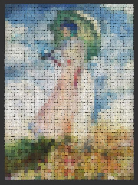 Pixel Quilting, Famous Artworks, Art Pixel, Famous Artwork, Cross Stitch Bookmarks, Pixel Pattern, Pixel Art Pattern, Impressionism Art, Famous Art