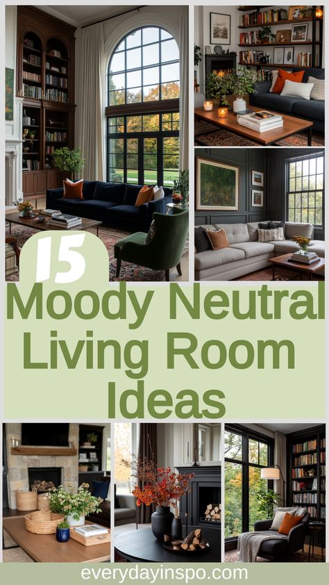 Get a cozy, moody living room that isn't over the top with these decor tips and design ideas. Moody Great Room Ideas, Moody But Bright Interior Design, Light And Airy Living Room Cozy, Moody Interior Design Living Rooms, Moody Rooms Inspiration, Japanese Courtyard, Moody Neutral, Moody Interior Design, Bright Interior Design