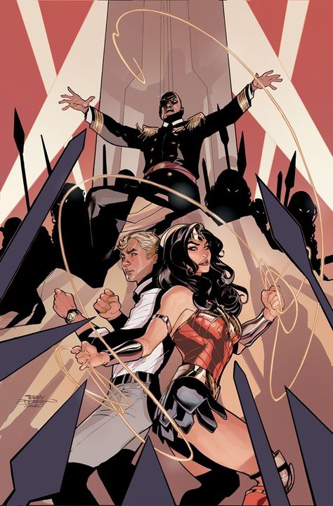 Wonder Woman #783 | Textless cover art by Terry & Rachel Dodson Terry Dodson, Women Villains, Steve Trevor, Comic Shop, Batman And Superman, Comic Covers, Image Makers, Justice League, Bad Guy