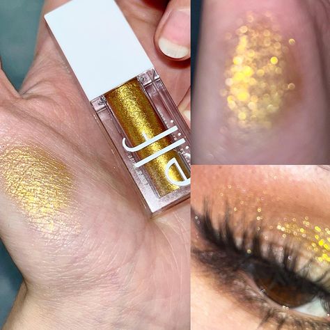 24k gold Elf Glitter Eyeshadow, Glitter Eyeshadow, Pretty Makeup, Makeup Tutorial, Pretty People, Glitter, Makeup, Gold