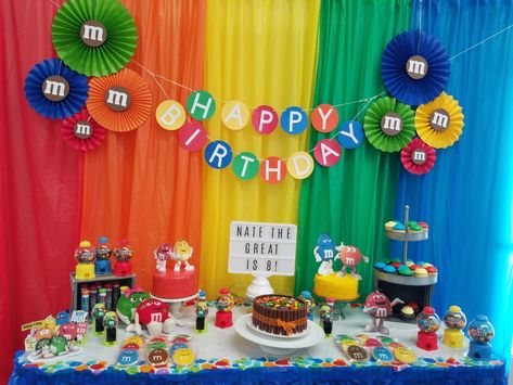 m&m birthday party. Rainbow party. Peanut free birthday. M&m Balloons, M And M Party Theme, M&m Theme Birthday Party, M&m Theme Party Ideas, M And M Birthday Party Ideas, M&m Party Decorations, M&m Decorations Party, M M Party Ideas Decorations, M M Party Ideas