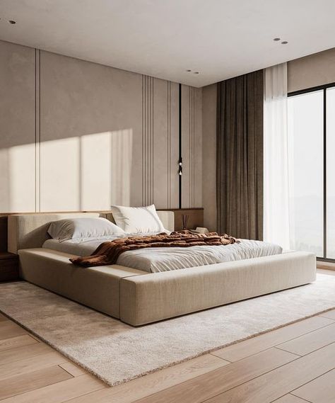 [Ad] Loak On Instagram: 'A Little Simplicity And A Lot Of Earthy Tones Makes This Bedroom Cozy And Peaceful This Bedroom Design Is Inspired By The Functionality Of Hotel Rooms. A Combination Of Earthy Colors, Crisp White And Smart Storage Solutions Make This Space Feels As Good As It Looks So Give Your Bedroom A Simple But Elegant Look Dm For Inquiries Contact Us 01111125364 . . . . . . . . . __________________________________ #modernminimalistbedroomdesignwood Scandinavian Interior Bedroom Minimalism, Calm Modern Bedroom, Minimal Master Bedrooms Decor, Bedroom Scandinavian Style Cozy, Bedroom Minimal Cozy, Bedroom Earthy Tones, Simple Hotel Room, Earthy Tones Bedroom, Minimalist Bedroom Cozy