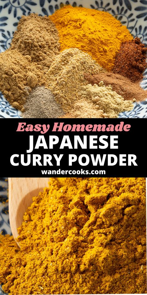 Korean Curry Powder Recipe, Japanese Curry Powder, Curry Seasoning Spice Mixes, Curry Spice Mix Recipes, Asian Spices Blend, Japanese 7 Spice Recipe, Japanese Curry Powder Recipe, Curry Powder Recipes, Homemade Japanese Curry