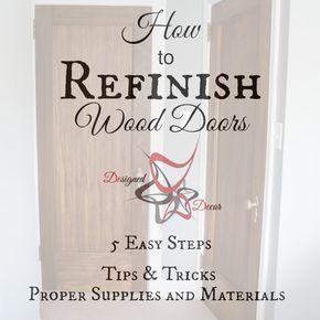 Thrift Decorating, Refinish Door, Thrift Diy, Wood Office Furniture, Old Wood Doors, Diy Household Tips, Stain Techniques, Guest Bedroom Makeover, Sanding Wood