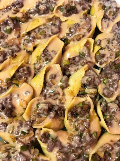 Philly Cheesesteak Stuffed Shells — Katie's Kitchen Cheese Steak Stuffed Shells, Steak Stuffed Shells, Philly Cheese Steak Pasta, Cheesesteak Stuffed Shells, Cheese Steak Pasta, Easy Stuffed Shells, Cheesesteak Stuffed Peppers, Stuffed Shells Ricotta, Shells Recipe